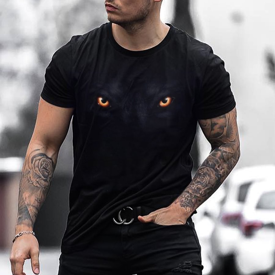 Black Wolf Eyes Mens T-shirt / [viawink] /