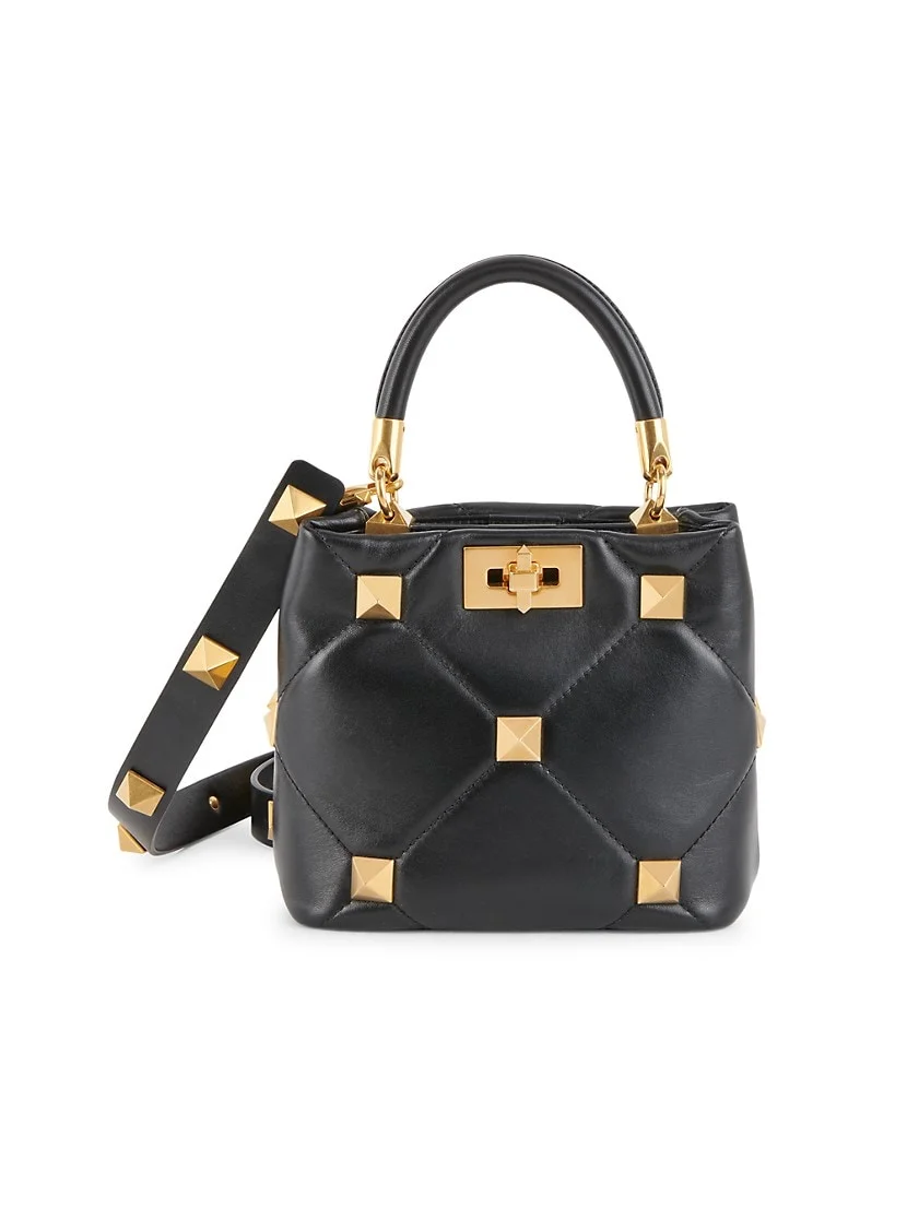 Valentino Garavani Small Roman Stud Leather Top Handle Bag