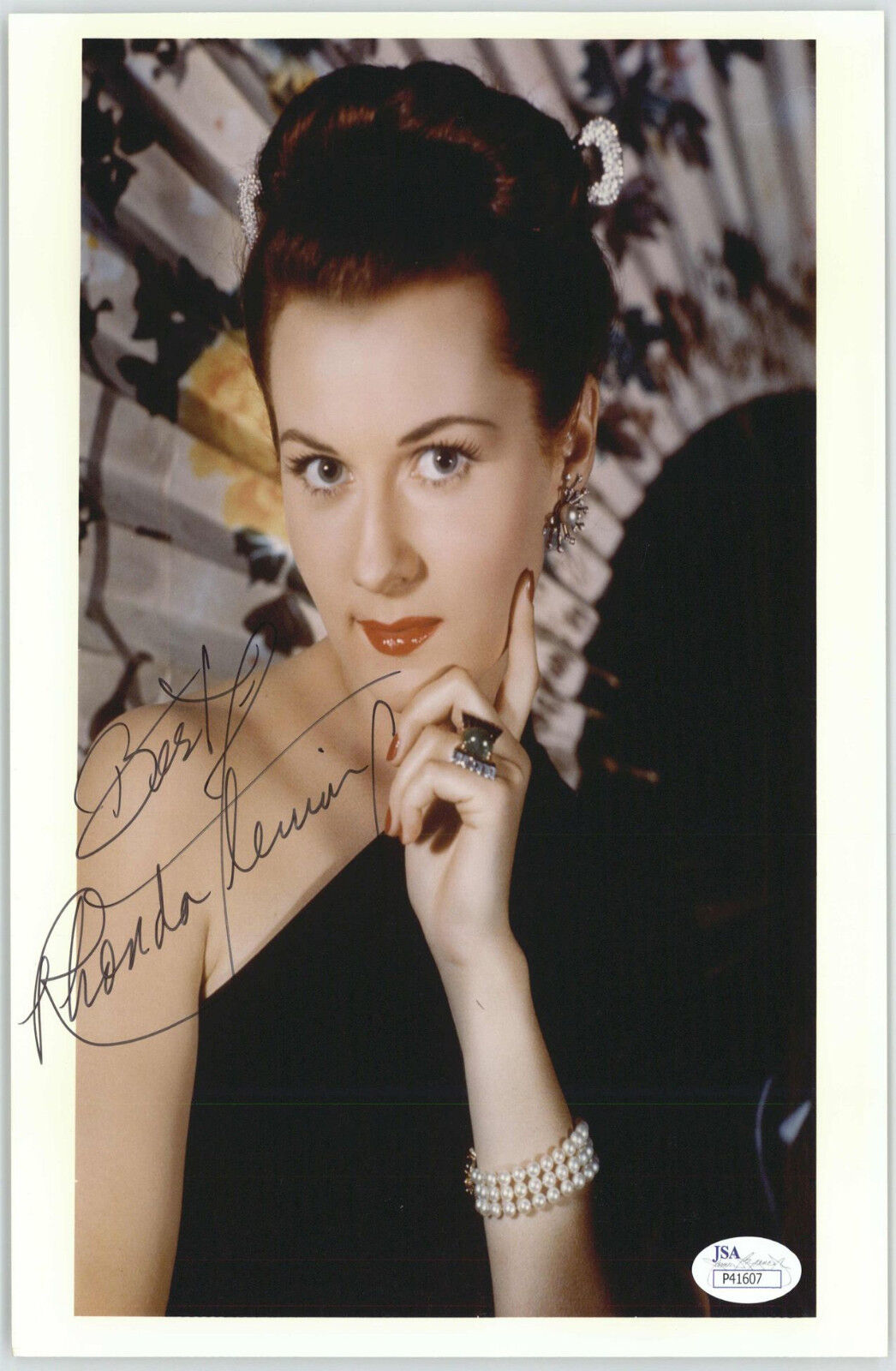 RHONDA FLEMING, 40'S, 50'S MOVIE STAR SIGNED 8X10 JSA AUTHENTICATED COA #P41607