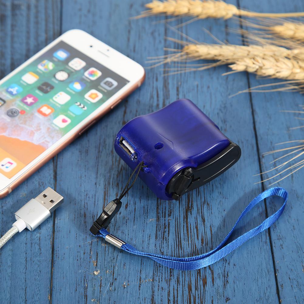 

Portable USB Phone Emergency ABS Charger 5.5V Hand Crank Travel Charger, Black, 501 Original