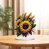 (US Local)Flower Double Sided Effect Table Top Diamond Painting Desktop Ornaments Kit (Sunflower A)