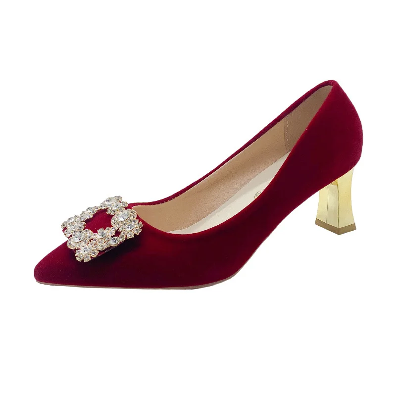 Tanguoant Tanguoant Shoes Xiu Dress Wedding Dress Two Wear 2024 Spring And Autumn New Chinese Wedding Bride Shoes Red High Heels