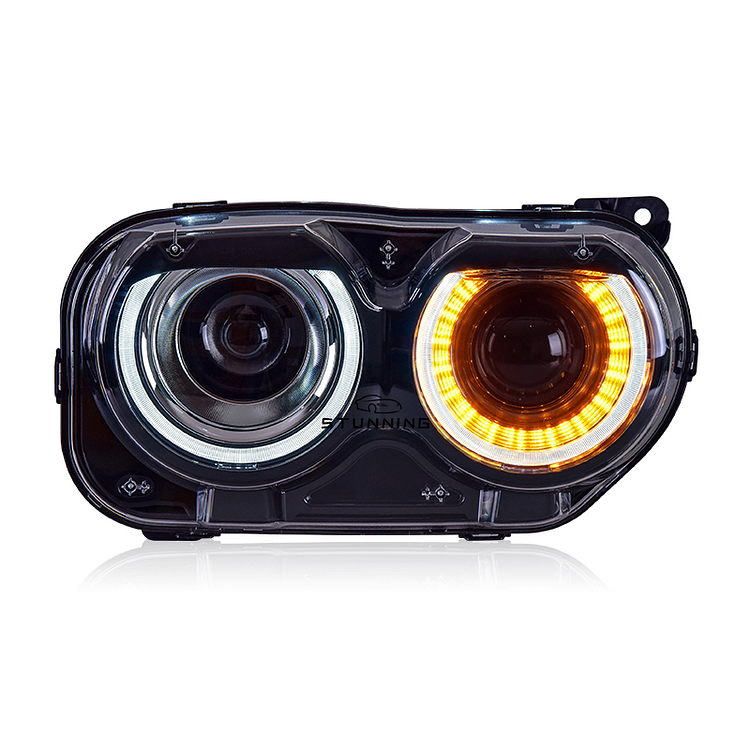 Upgrade LED DRL HID Xenon headlight headlamp assembly for Dodge Challenger 2015 plus head lamp head light plug and play ITN Auto