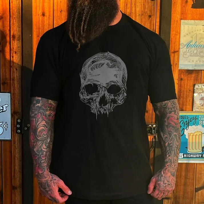 Livereid Skull Pattern Print T-shirt - Livereid