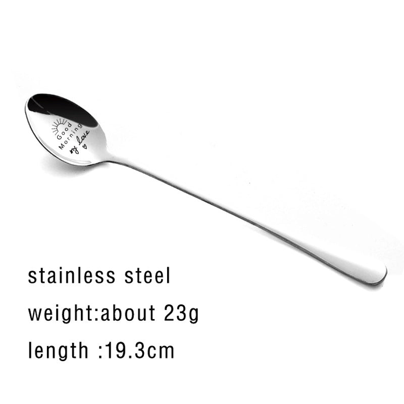 New Valentine’s Day Gift Lettering Stainless Steel Long Handle Spoon