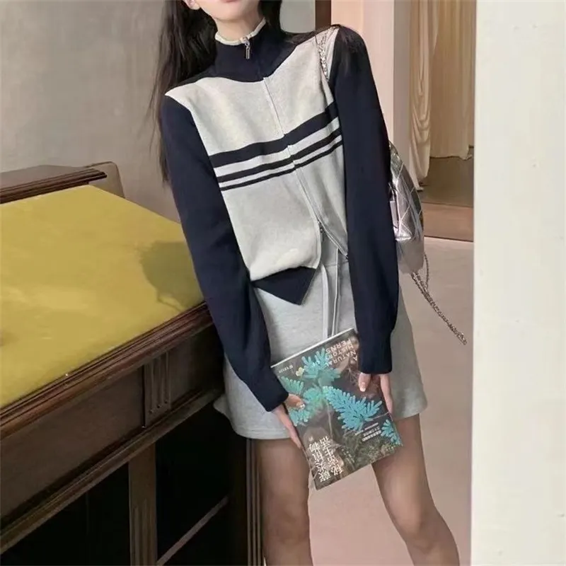 Churchf Churchf Cardigan Female New Korean Department Restore Ancient Ways Bump Color Tide Shows Thin College Wind Joker Small Minority Short Money Sweater Coat Female