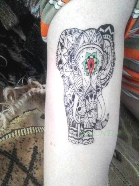 Waterproof Temporary Tattoo Sticker 10.5*6 cm elephant tattoo Ganesha tatto stickers flash tatoo fake tattoos for girl women