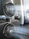 Dual Head Car Fan for Backseat 3 Speed Separate Control USB Air Circulation Fan 360 Degree Rotatable for Sedan SUV RV Truck Vehicle