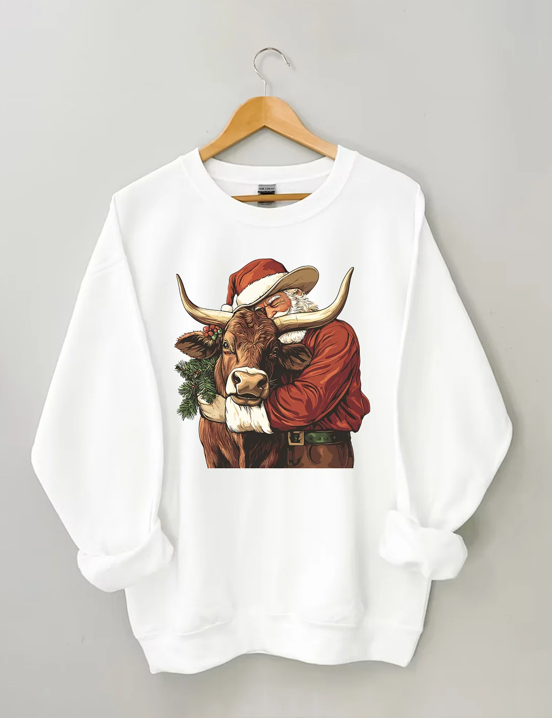 Cowboy Santa Western Roping Christmas Sweatshirt