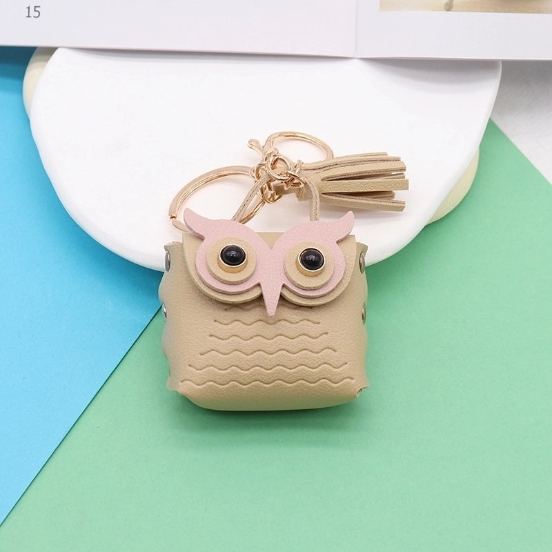 Minimalist Streetwear Owl Pu Leather Unisex Bag Pendant Keychain