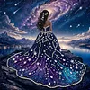 Galaxie gemme robe de soir&eacute;e dame, kit sp&eacute;cial de peinture en forme DIY partielle diamant pour adultes d&eacute;butants d&eacute;coration int&eacute;rieure peintures diamants art de pierres pr&eacute;cieuses 30x30cm
