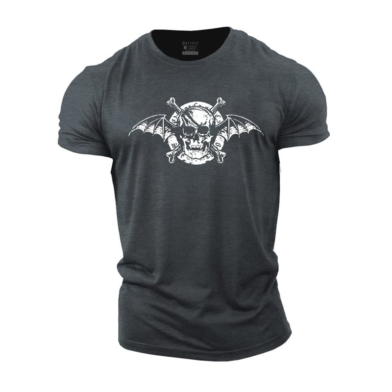 Cotton Skull Graphic Workout Men's T-shirts tacday