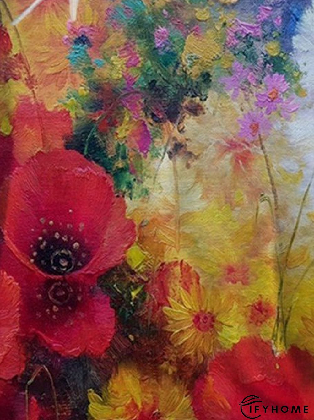 Floral Vacation V Neck Cotton-Blend T-shirt | IFYHOME