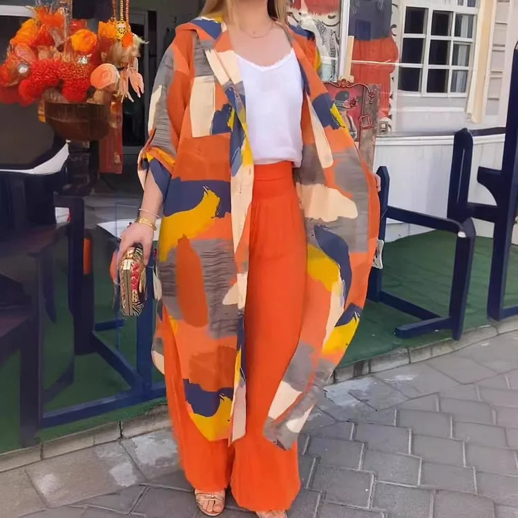 Women's colorful long thin top