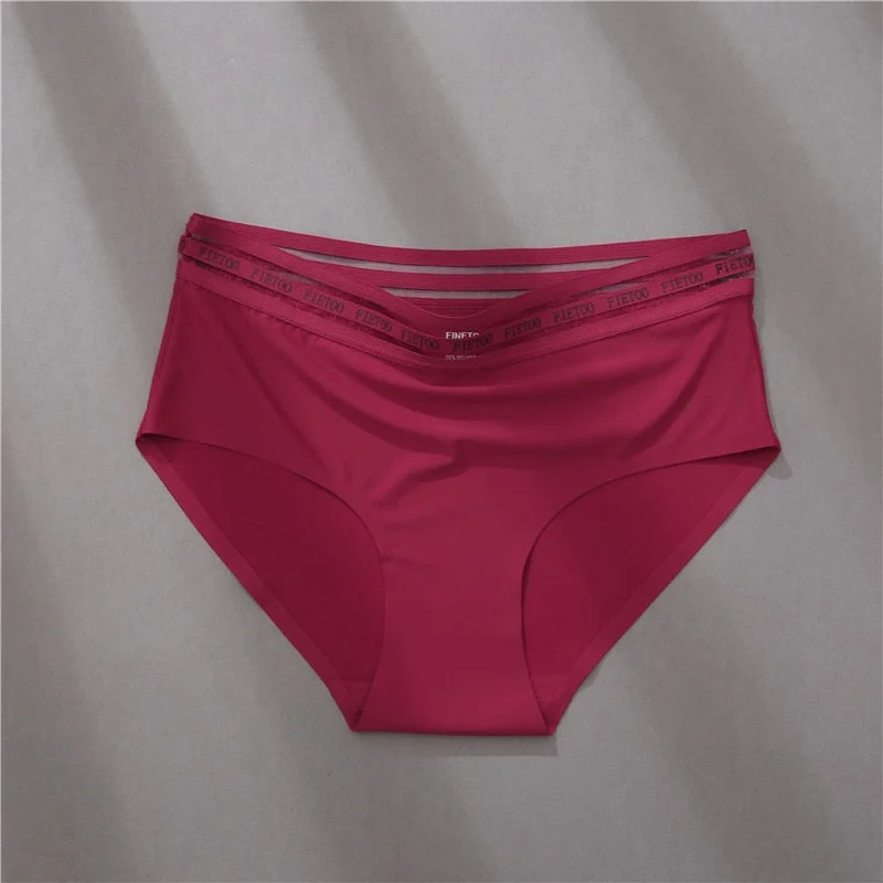 FINETOO L-XXL Plus Size Women's Underwear Panties High Waist Letter Printed Briefs Femme Pantys Sexy Lace Underpants For Women