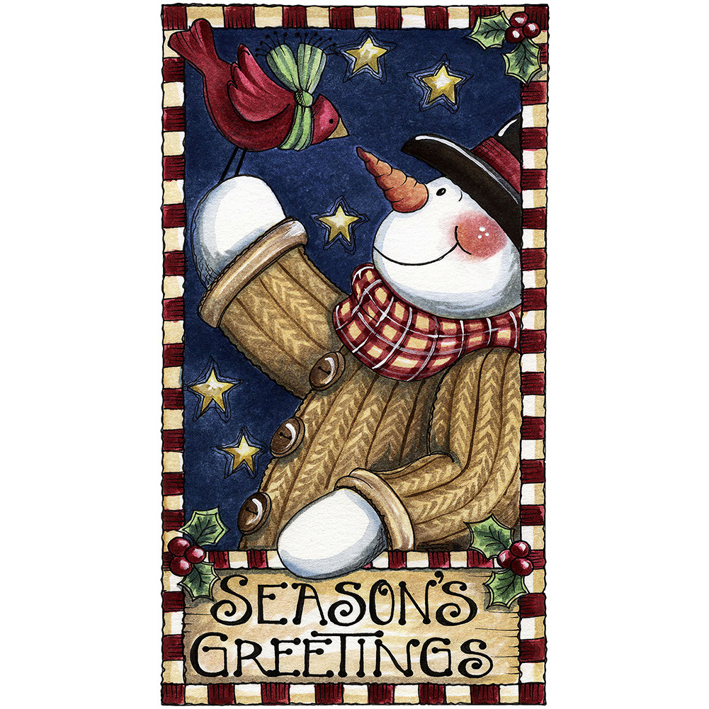 

Christmas Snowman - Round Drill Diamond Painting - 25*50CM, 501 Original