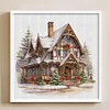 Christmas Cabin-18CT Counted Cross Stitch 35*35cm/13.78*13.78in
