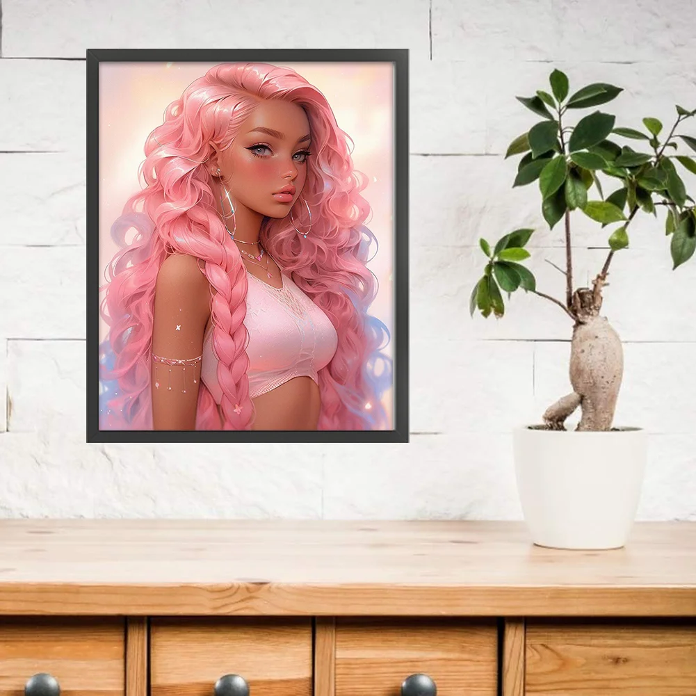 11CT Full Stamped Cross Stitch - Girl(Canvas|50*50CM)