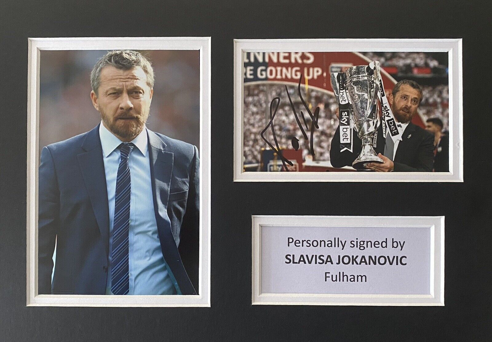 Slavisa Jokanovic Hand Signed Fulham Photo Poster painting In A4 Mount Display