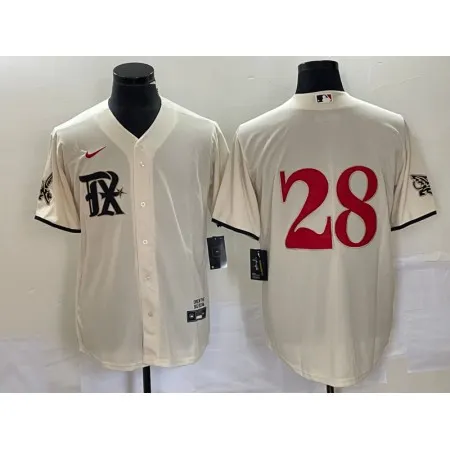 Men's Texas Rangers #28 Jonah Heim Cream 2023 City Connect Stitched Baseball  Jersey