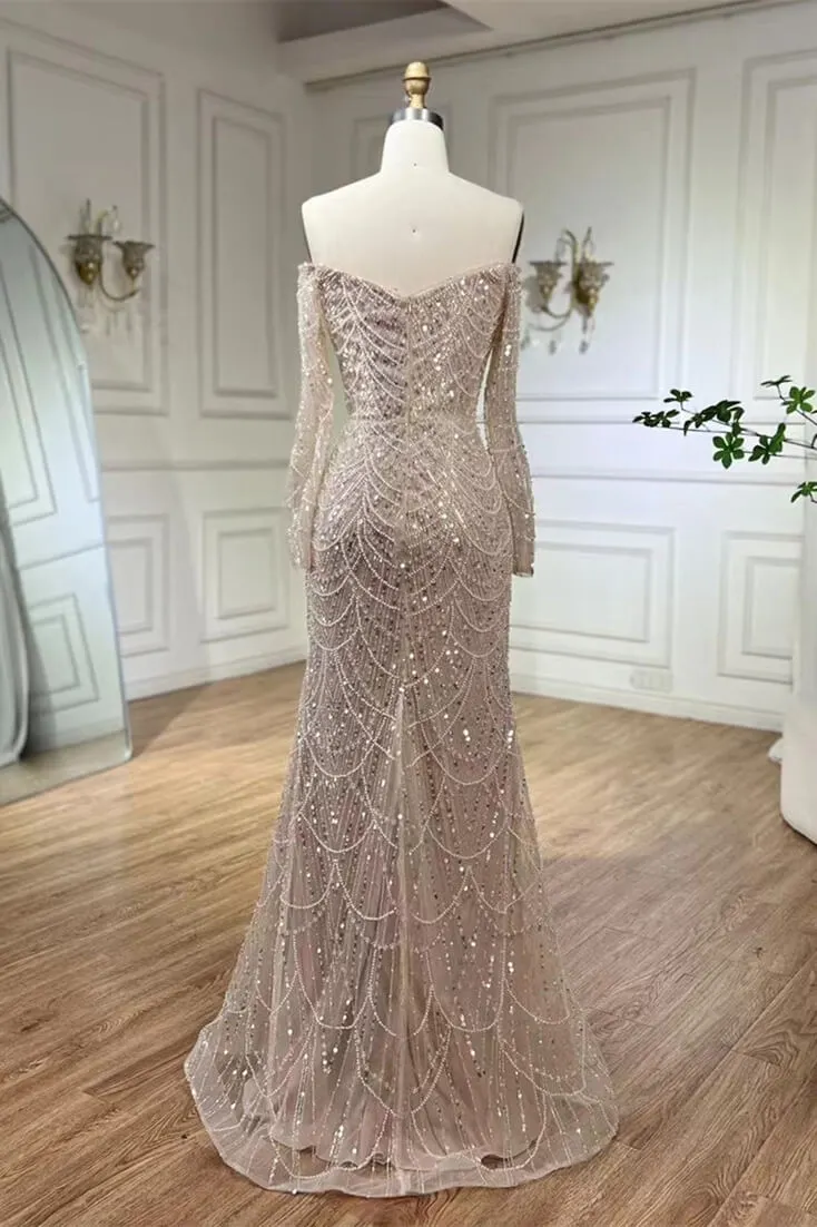 knee length dresses for ladies Mermaid Champagne Sequin Bridesmaid Dresses Cap Sleeve