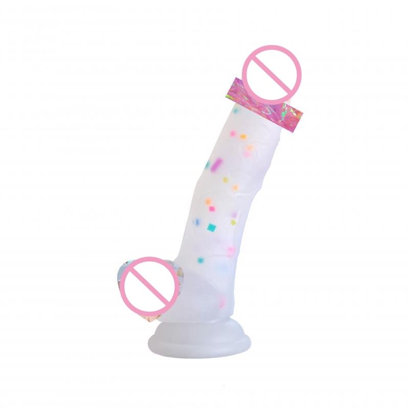 Colorful Liquid Dildo Colorful Silicone Realistic Wolf Fake Penis With Suction Cup Fantasy Dildos Masturbater Anal Knotted Toys