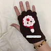 Girls Gift Idea Hand Woven Half Fingers Cat Paws Wool Gloves