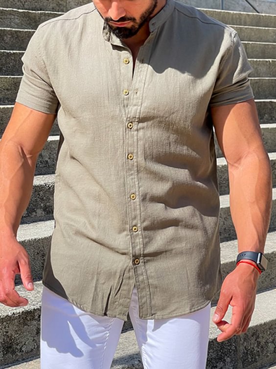 Men's Casual Grey Cotton Shirt