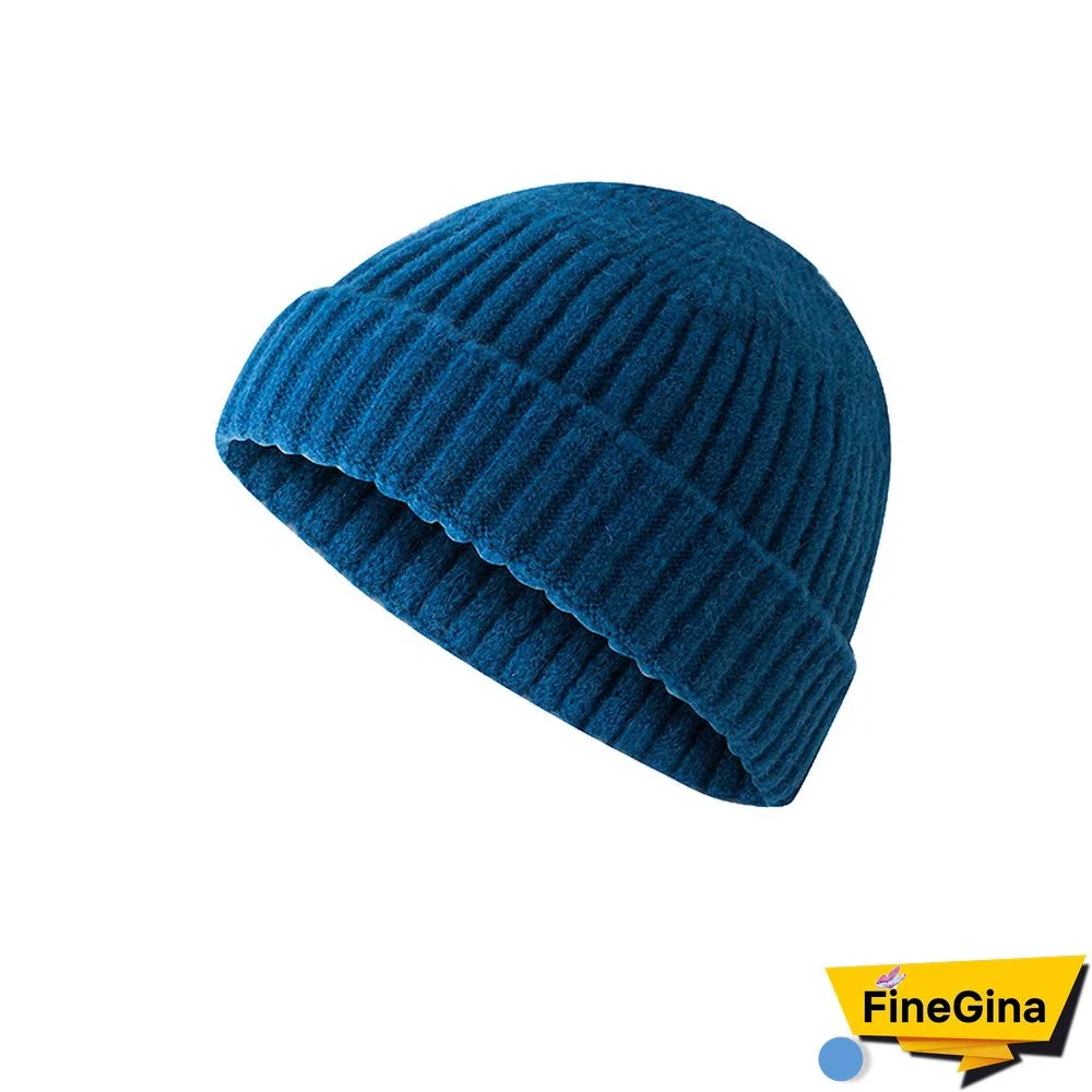 Men's & Women's Warm Plain Knitted Melon Leather Hat