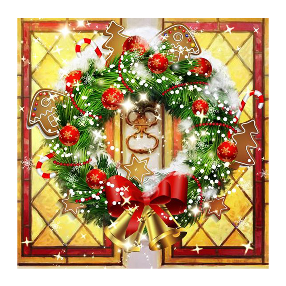 

Christmas Wreath - Round Drill Diamond Painting - 30*30CM, 501 Original