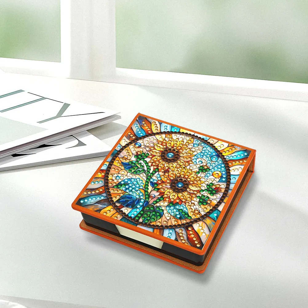 Sunflower PU Diamond Painting Notecard Box Contains 150 Sheets of Paper