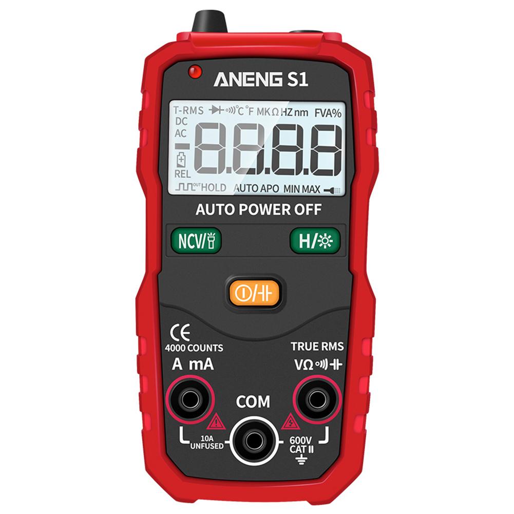 

ANENG LCD Backlight Digital Multimeter AC/DC Voltage/Current/NCV Tester, Red, 501 Original