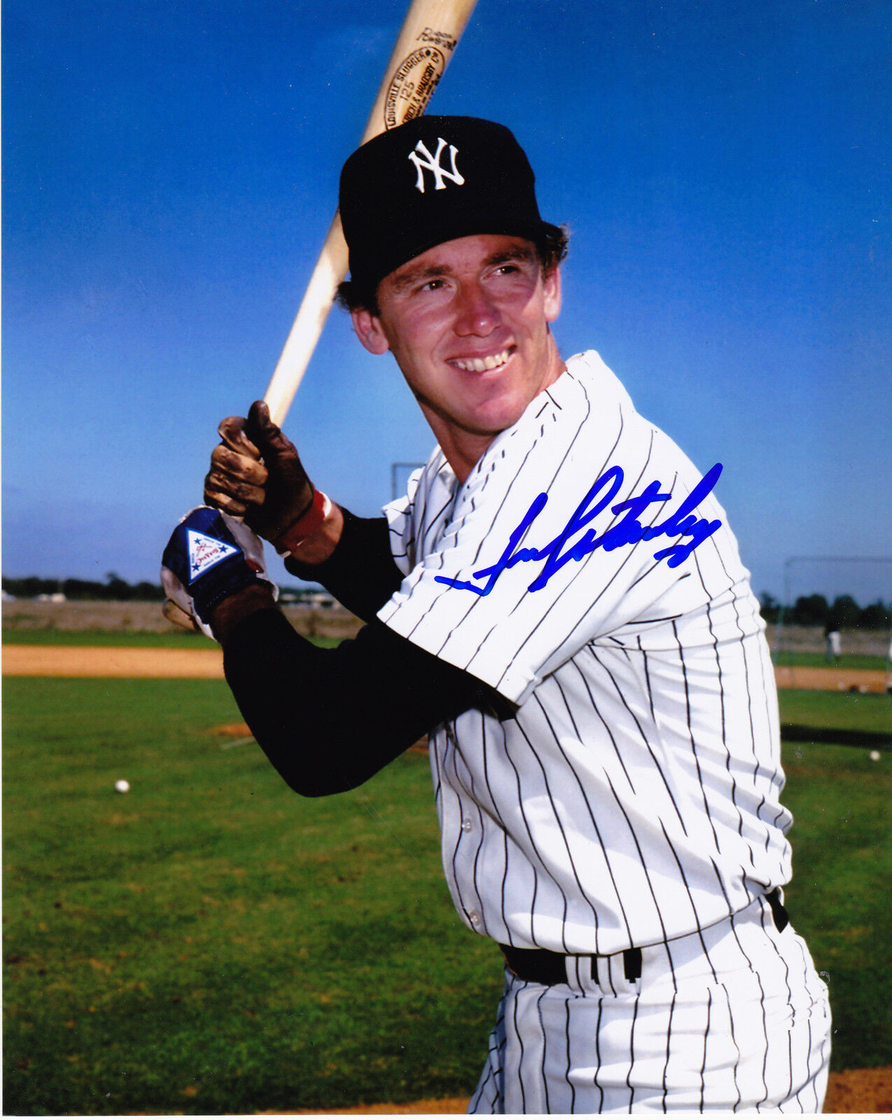 FRED STANLEY NEW YORK YANKEES ACTION SIGNED 8x10