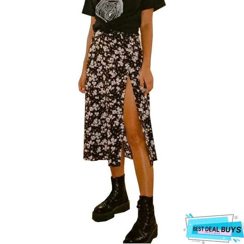 Cotton Blends Regular Fit Color Block Skirt