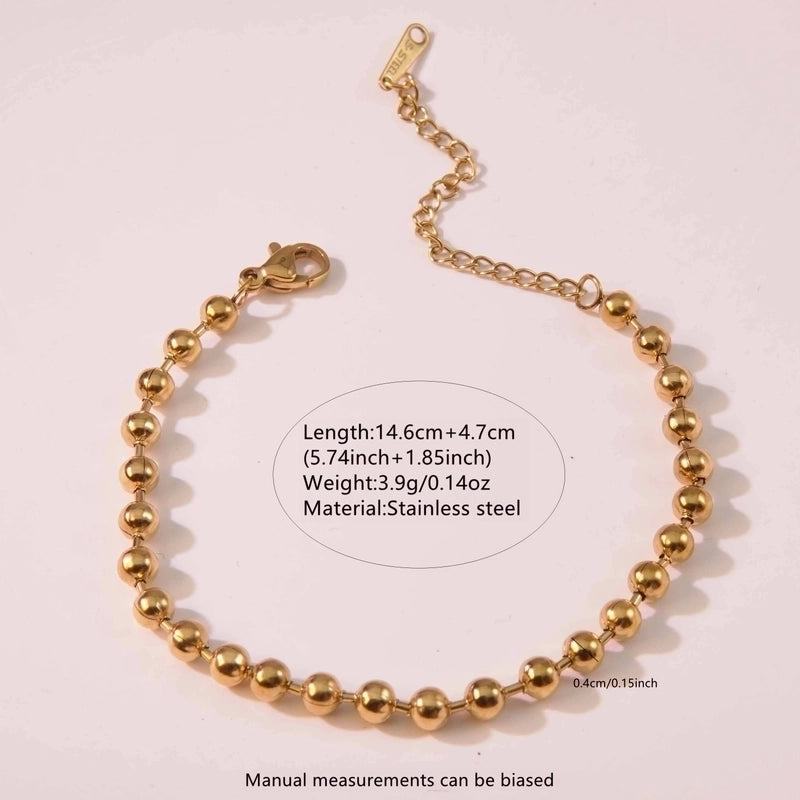 Sweet Minimalist Paper Clip Flower 304 Stainless Steel 18K Gold Plated Paperclip Chain Figaro Chain Bracelets In Bulk