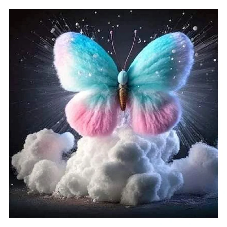 Colorful Cloud Butterfly 30*30CM(Canvas) Full Round Drill Diamond Painting gbfke