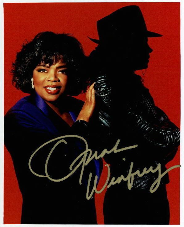 Oprah Winfrey (with Michael Jackson) vintage signed 8x10 Photo Poster painting