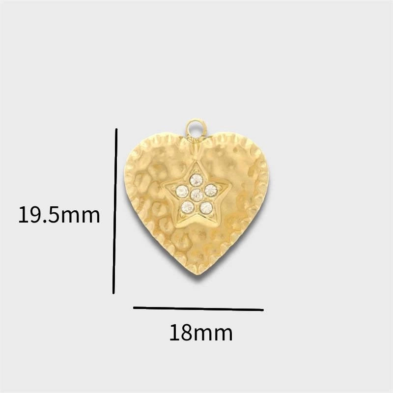 1 Piece 14*18MM 304 Stainless Steel Zircon Geometric Polished Pendant Jewelry Accessories