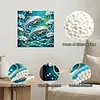 (25x25cm)DIY Dolphin Framed Handmade Pearl Painting Art Craft Kit Living Home Decor