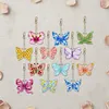 12pcs Flowery Butterfly Double-Sided DIY Diamond Painting Keychain Kit