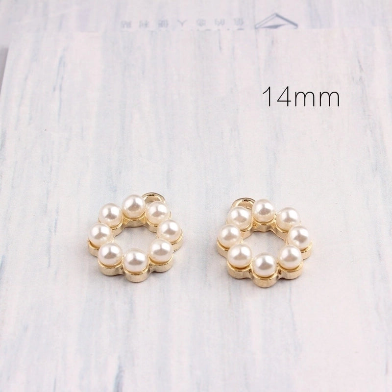 10 PCS/Package Alloy Pearl Geometric Pendant Minimalist