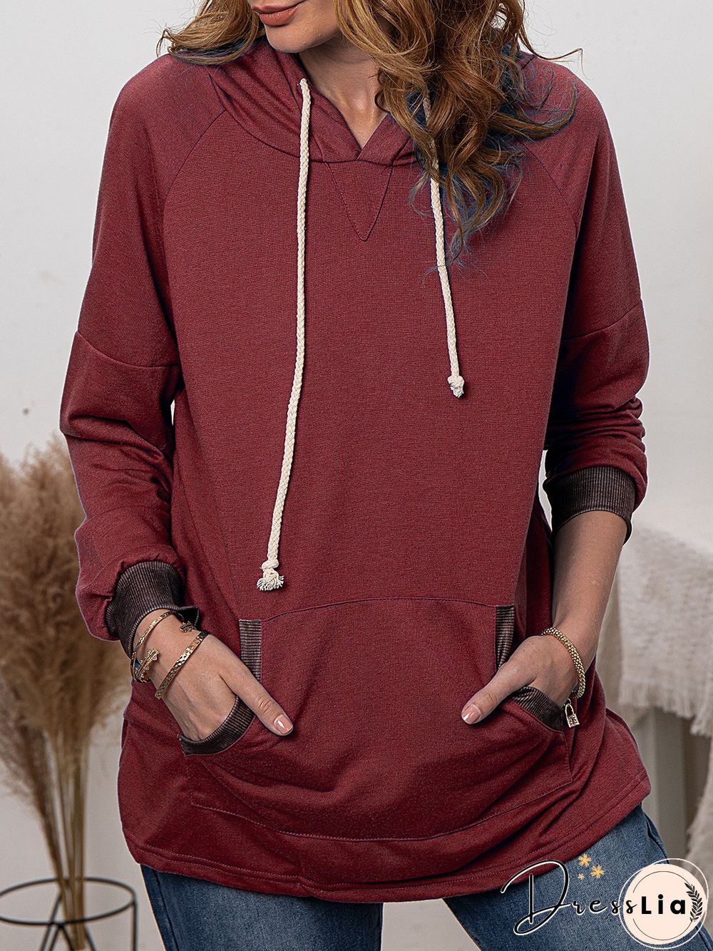 Grey Casual Hoodie plus size Sweatshirts