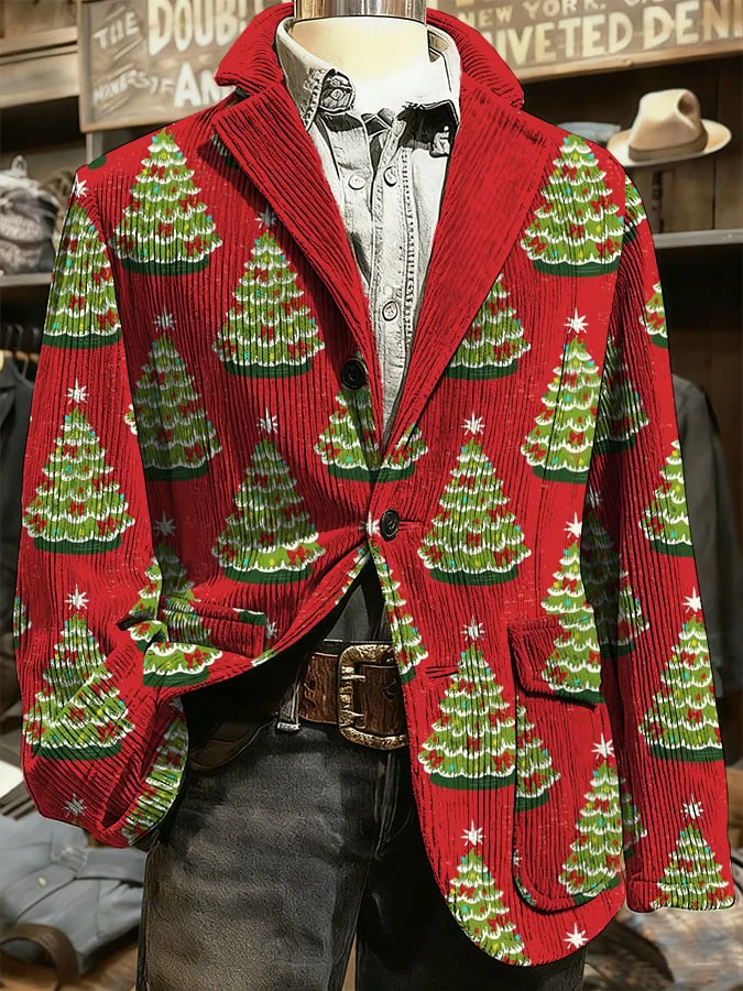 Men's Christmas Art Design Print Casual Coat 