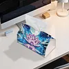 (25cm)Winter Night Pearl Lotus DIY Diamond Painting PU Tissue Holder Box
