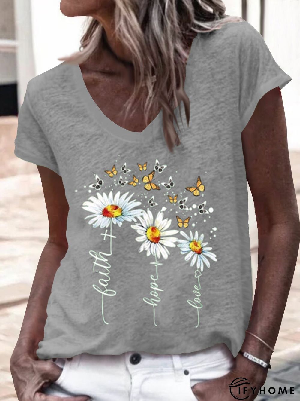 Casual Cotton Blends Floral Shirts & Tops | IFYHOME