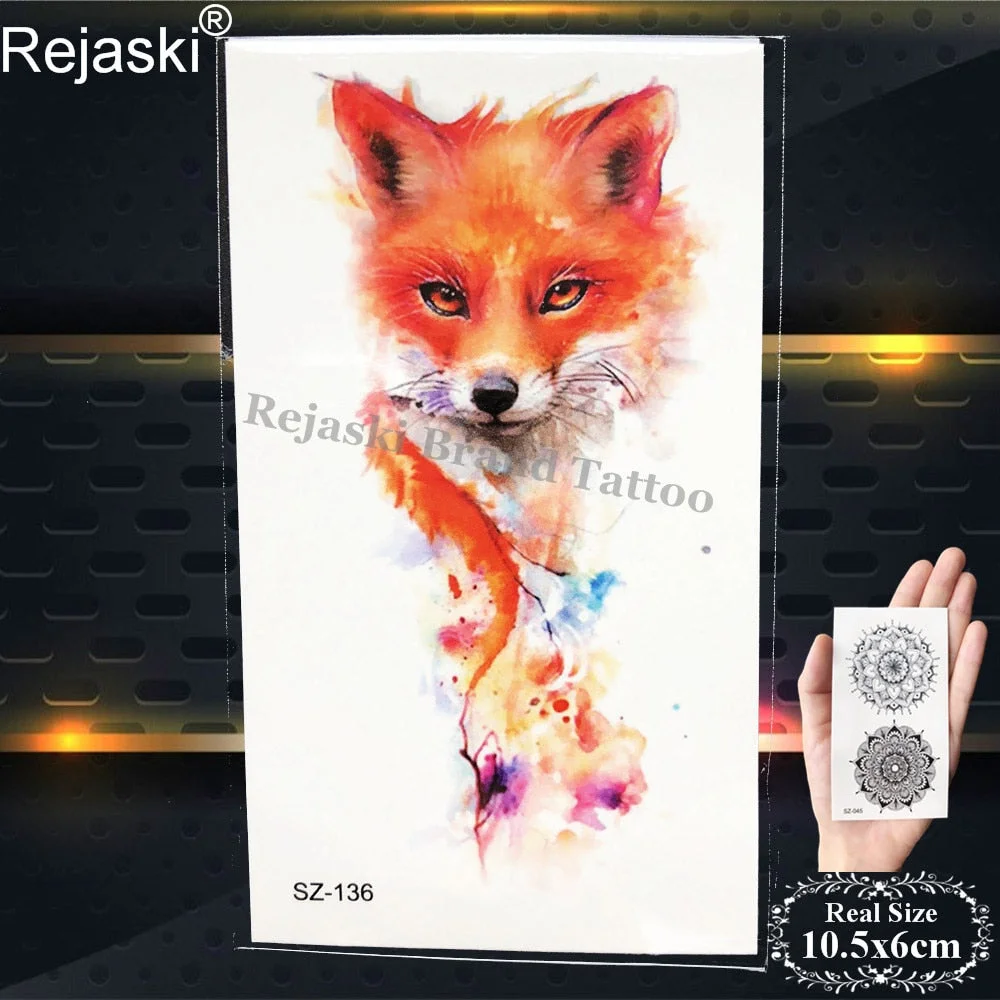 Rejaski Black Temporary Tattoo Stickers Women Iceberg Arm Geometry Waterproof Tatoos Men Mountain Fake Tattoo 3D Summer Style