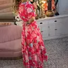 Gioiacombo&trade; Abito estivo con tasca con scollo a V e stampa floreale da donna