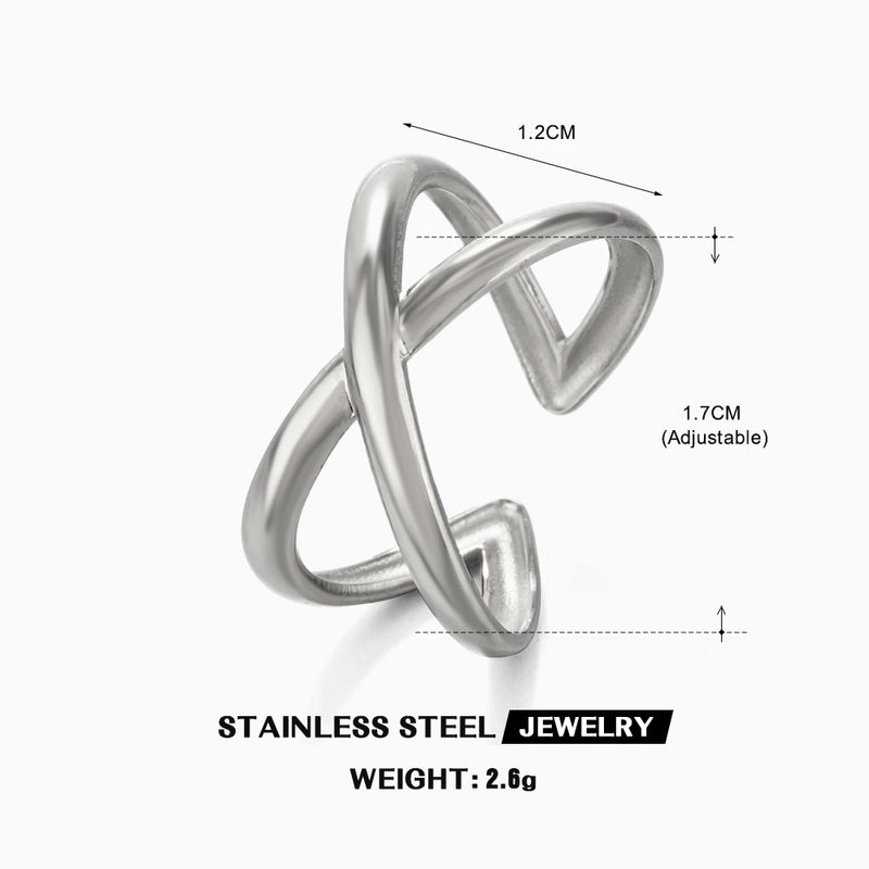 304 Stainless Steel 18K Gold Plated IG Style Plating Heart Shape Butterfly Open Rings