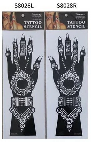 1pair 2pcs hand sleeve temporary tattoo stencil henna lace mandala tattoo template spray paint templates sheets lotus flowers