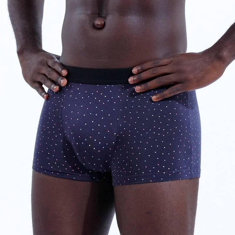 Solid Color Men's Panties With Hole Cotton Boxers For Men  Brand Male Underpants Print Boxershorts Man Undrewear Calecon